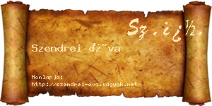 Szendrei Éva névjegykártya