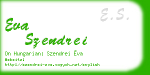 eva szendrei business card
