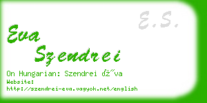 eva szendrei business card